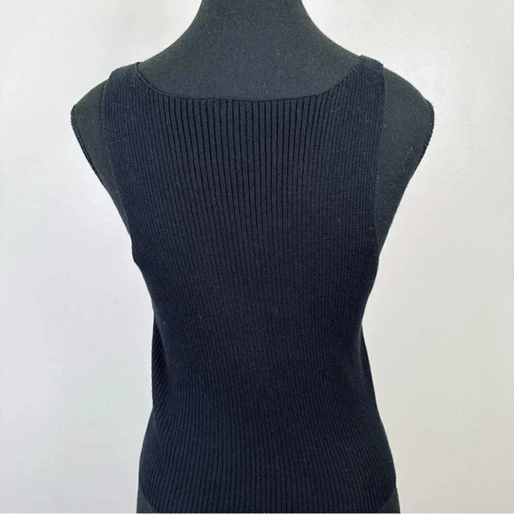 Free People One Ribbed Mesh Ruched Neck  Tank Top - Picture 3 of 15